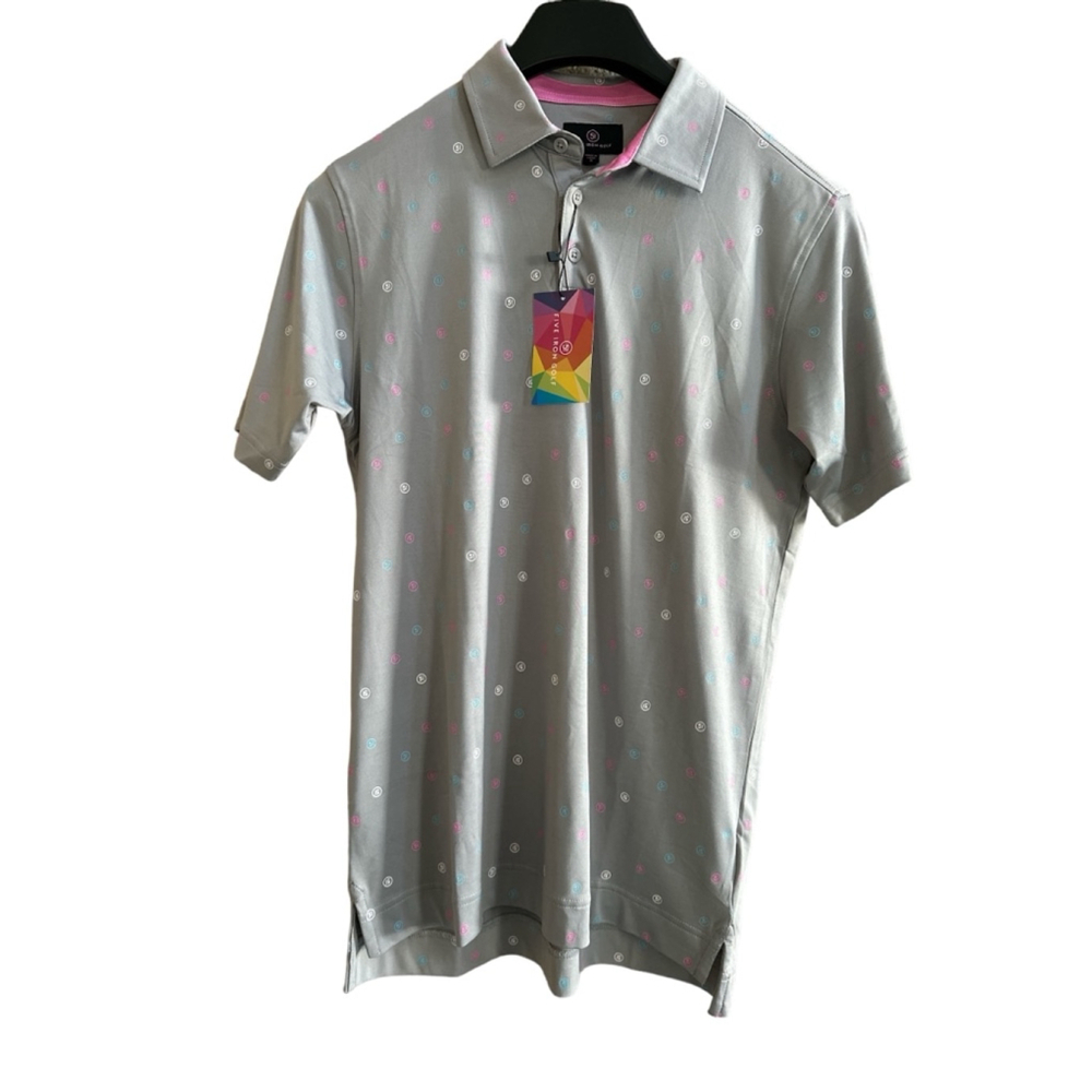 Men's Five Iron Golf Polo Shirt 5 Iron Golf Icon Golf Polo/Shirt Gray S